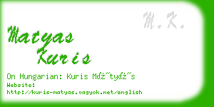 matyas kuris business card